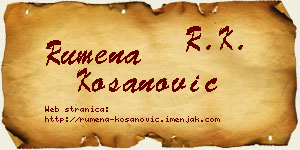 Rumena Kosanović vizit kartica